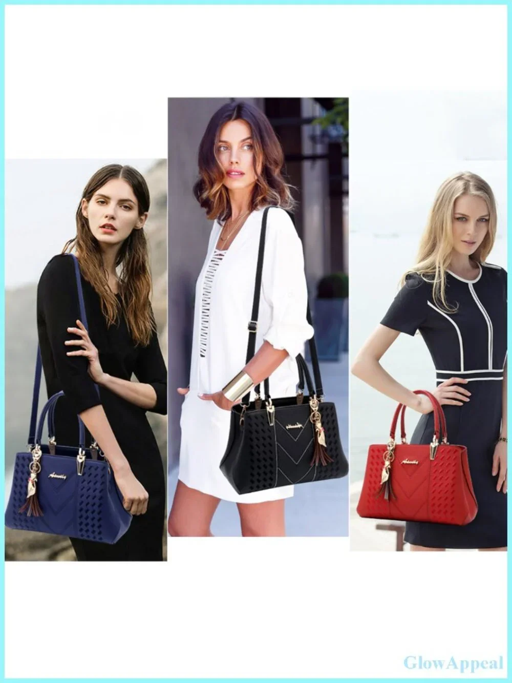 PU Leather Satchel Shoulder Bag Tote Crossbody Messenger Handbag